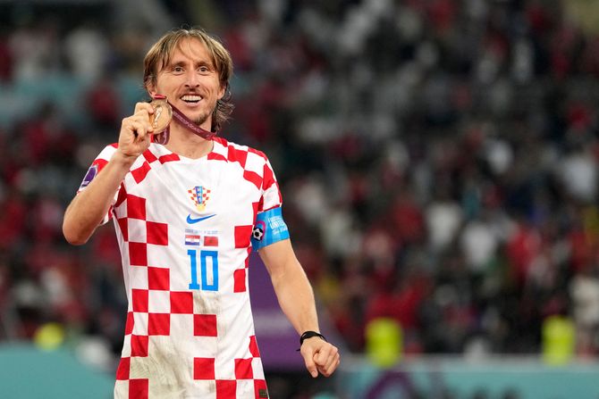 Svetsko prvenstvo SP u Kataru Hrvatska - Maroko fudbalska reprezentacija Hrvatske medalja Luka Modrić Svetsko prvenstvo SP u Kataru Hrvatska - Maroko fudbalska reprezentacija Hrvatske medalja Luka Modrić