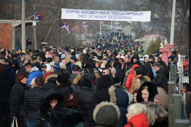 Protest, miting. srbi, Rudare, Kosovo i Metohija