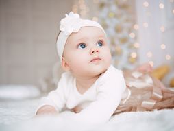 beba, devojčica, traka za glavu, mašna