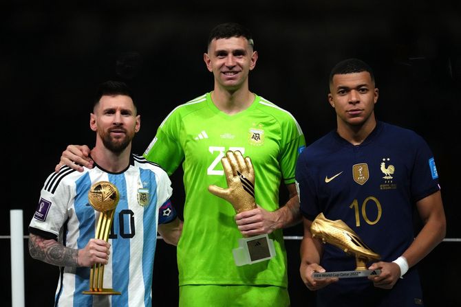 Emilijano Martinez, Kilijan Embape, Lionel Mesi Emilijano Martinez, Kilijan Embape, Lionel Mesi