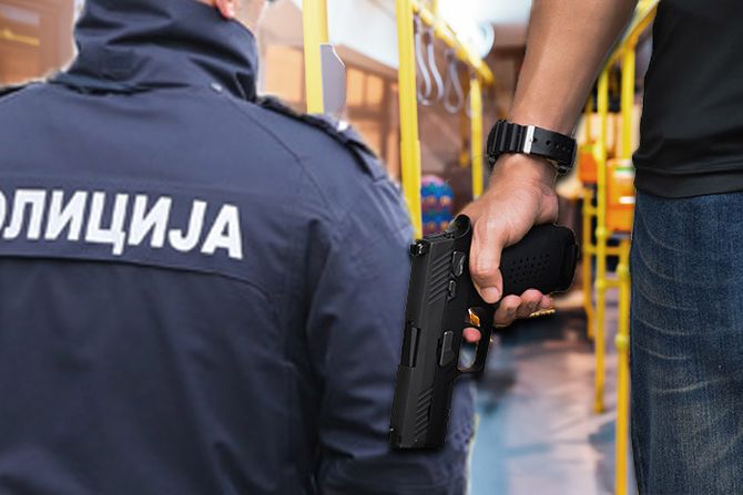 Autobus, policija, pistolj