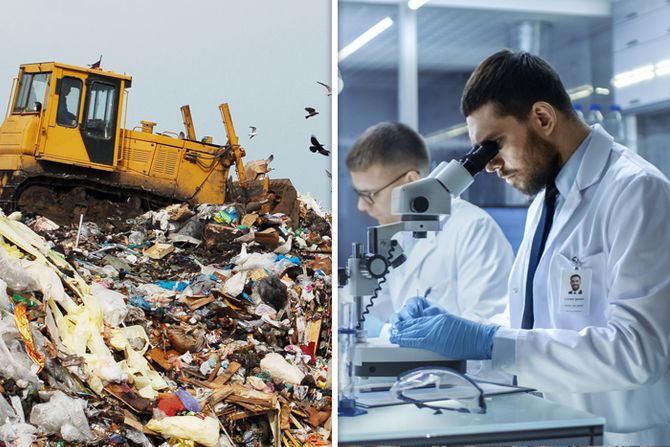 Deponija đubre naučnik naučnici laboratorija eksperimenti mikroskop Deponija đubre naučnik naučnici laboratorija eksperimenti mikroskop