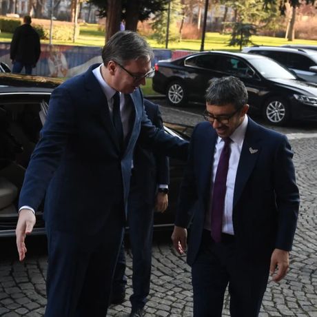 Aleksandar Vučić i šeik Abdul bin Zajed al Nahjan šef diplomatije UAE