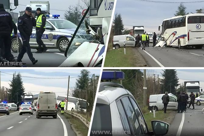 Sudar autobusa i kamioneta na Ibarskoj magistrali