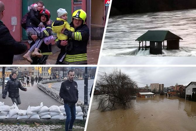 Poplava poplave, evakuacija, Kosovska Mitrovica, Prijepolje, Bajina Bašta