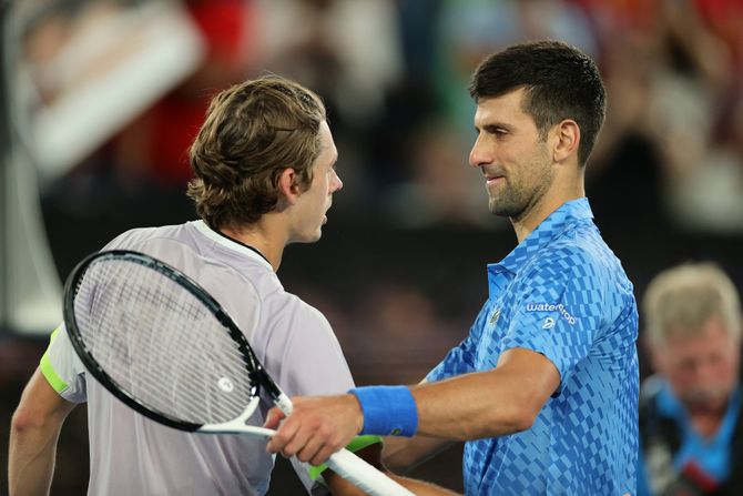 Novak Đoković, Aleks de Minor, Australijan open 2023 Novak Đoković, Aleks de Minor, Australijan open 2023