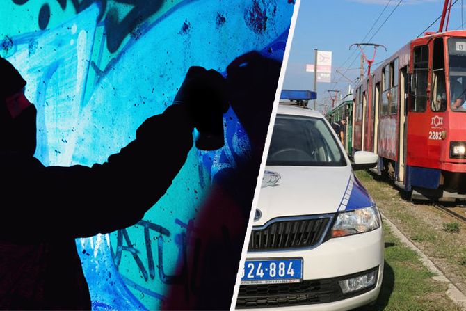 Tramvaj, Crtači grafita ulični umetnik, grafiti, sprej