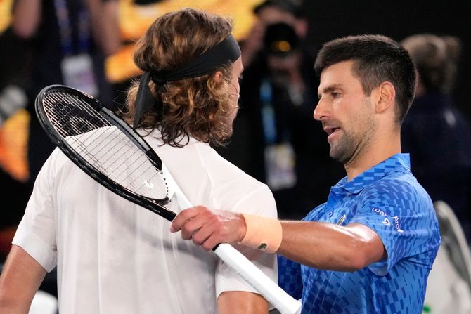 Novak Đoković, Australijan open 2023, Stefanos Cicipas Novak Đoković, Australijan open 2023, Stefanos Cicipas