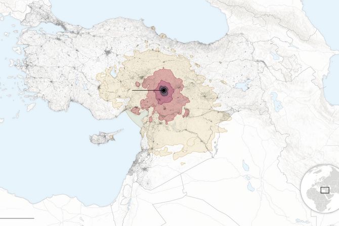 Zemljotres Turska, mapa