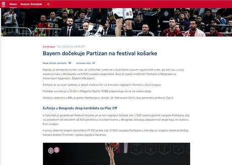 KK Bajern Minhen, KK Partizan