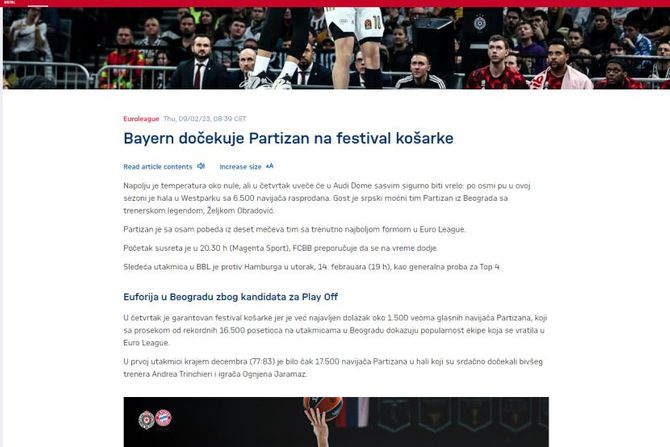 KK Bajern Minhen, KK Partizan