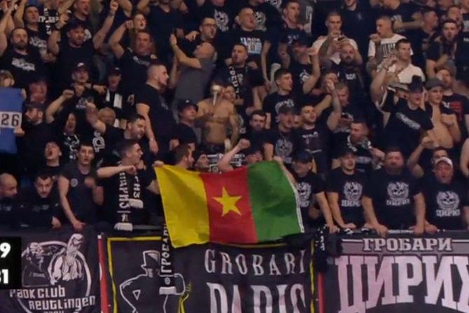 Navijači Partizan, zastava Kameruna Navijači Partizan, zastava Kameruna