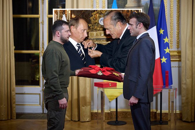 Volodimir Zelenski, Emanuel Makron, orden legije časti, Vladimir Putin