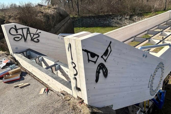 Novi pešački most u Tvrđavi ispisan grafitima