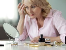 žena, šminka, bore