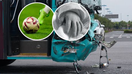 Saobraćajna nesreća autobus fudbalska lopta beba