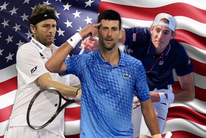Novak Đoković, Džon Izner i Mardi Fiš Novak Đoković, Džon Izner i Mardi Fiš