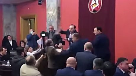 Gruzija parlament tuča