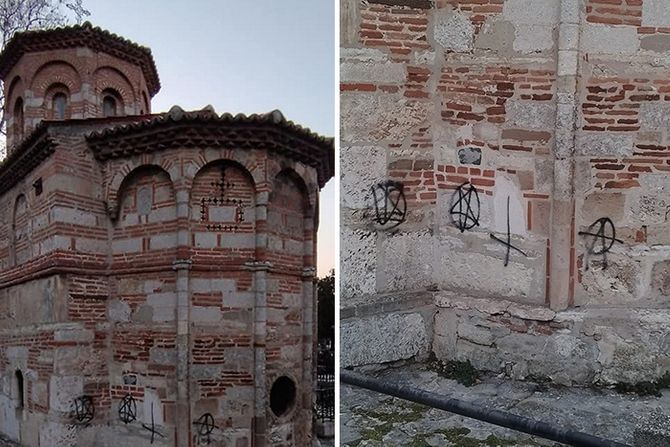 Smederevo Crkva Uspenja Presvete Bogorodice vandalizam grafiti