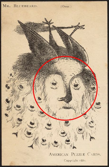 opticka varka, skrivalica, Peacock and Mr Bluebeard