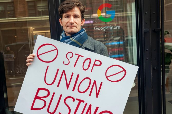 google protest u februaru, stop union busting