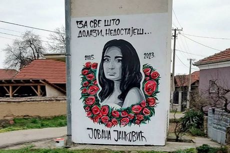 Mural posvećen poginuloj Jovani janković, Velika Grabovnica, Leskovac
