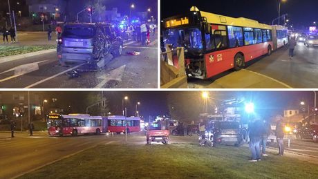 Autobus, bele vode saobraćajna nesreća sudar noć