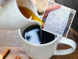 Crna kafa i med kafić račun