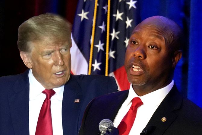 Donald Tramp i Tim Scott senator Tim Skot Donald Tramp i Tim Scott senator Tim Skot