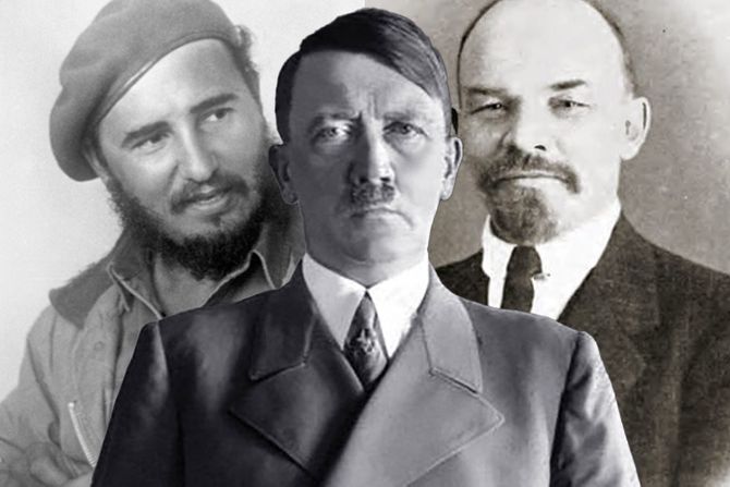 Fidel Kastro, Vladimir Lenjin i Adolf Hitler