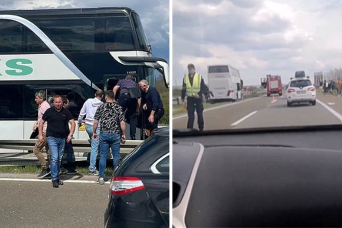 Autobus sa đacima udario u ogradu posle isključenja za Kragujevac ka Nišu