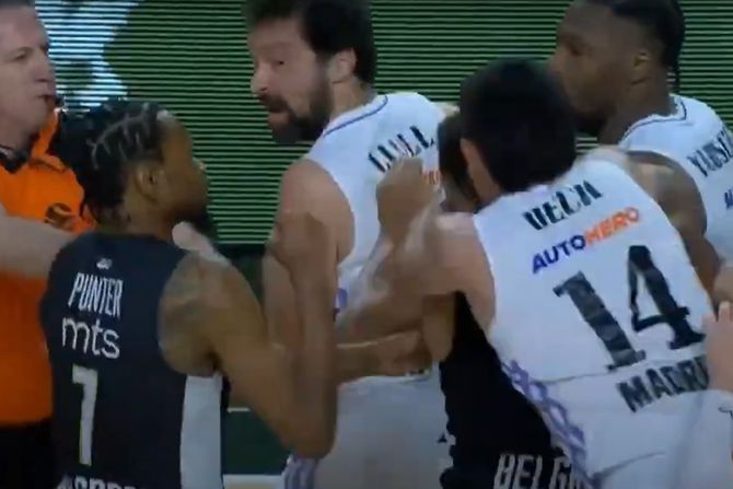 Tuča Košarka Real Madrid Partizan