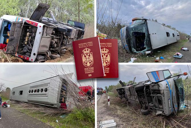 Mađarska prevrnuti autobus sa srpskim turistima pasoš