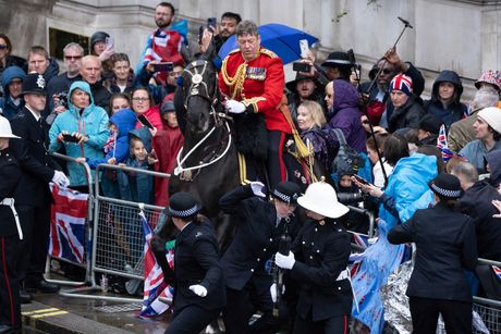 Konj Velika Britanija krunisanje kralja Čarlsa incident publika