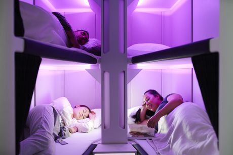 Bunk beds in Air New Zealand plane