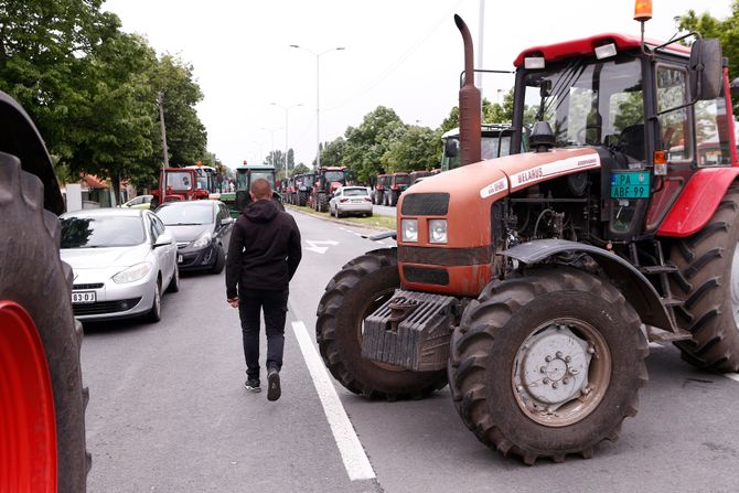 Protest poljoprivrednika kod Pančeva