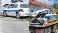 Policijska patrola u Apatinu udarila u kuću dok je preticala biciklistu: Automobil uništen