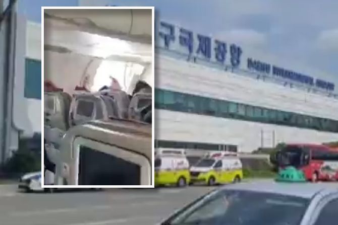 Avion let otvorila se vrata Asiana Airlines aerodrom Daegu