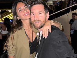 Lionel Mesi i Antonela Rokuco na koncertu benda Coldplay