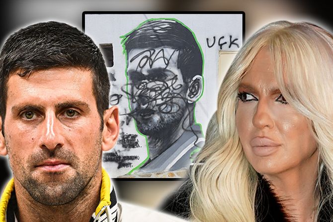 Novak Đoković Jelena Karleuša Mural Novak Đoković Jelena Karleuša Mural