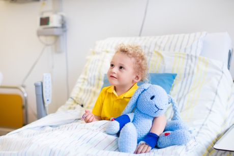 Toddler in a hospital