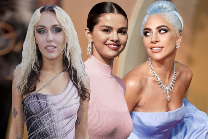 Majli Sajrus, Selena Gomez i Ledi Gaga Majli Sajrus, Selena Gomez i Ledi Gaga