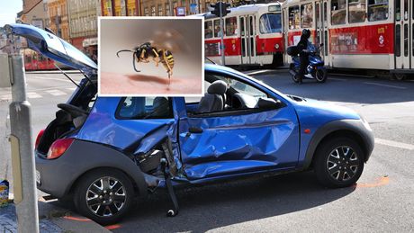 Saobraćajna nesreća tramvaj auto kola sudar osa pčela