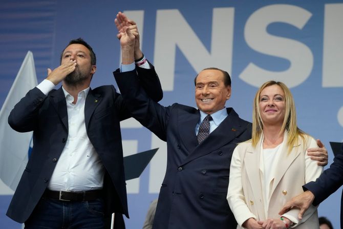 Silvio Berluskoni Đorđa Meloni Mateo Salvini Italija