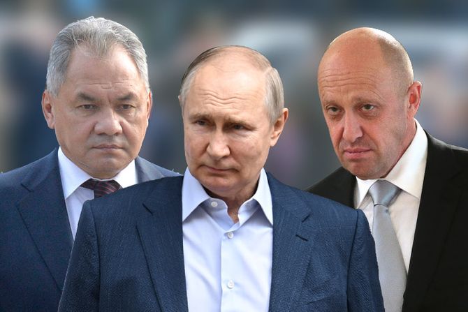 Vladimir Putin, Sergej Šojgu, Yevgeny Prigozhin, Jevgenij Prigožin