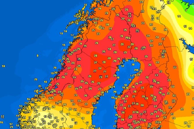 Vrlo visoke temperature na severu Skandinavije