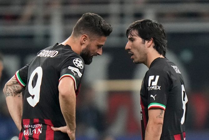 Olivije Žiru i Sandro Tonali, FK Milan Olivije Žiru i Sandro Tonali, FK Milan