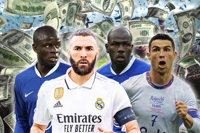 Karim Benzema Kristijano Ronaldo Ngolo Kante Kalidu Kulibali dolari