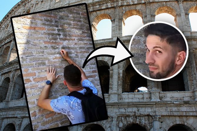 Turista Ivan vandalizam urezivanje imena Koloseum