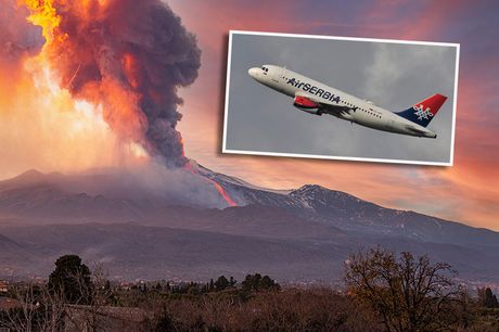 Vulkan Etna erupcija, Air Serbia A319 Airbus